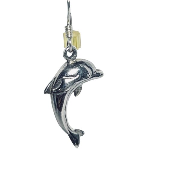 Sterling Silver Dolphin Pierced Earrings (5835) - Picture 2 of 7